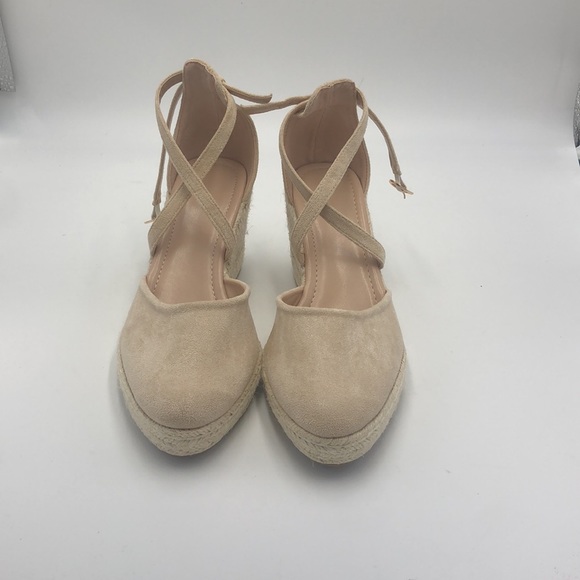 Women's Creme Color Espadrille Wedge Sandal - Picture 4 of 5